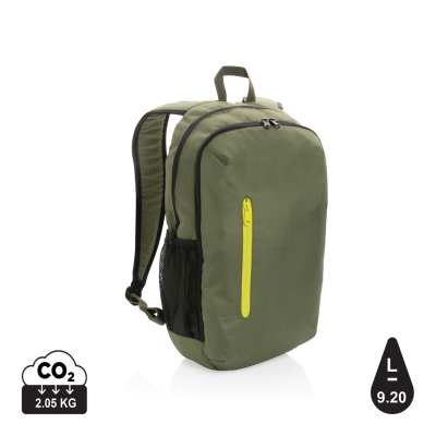 Picture of IMPACT AWARE™ 300D RPET CASUAL BACKPACK RUCKSACK in Green.