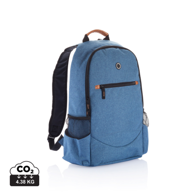 Picture of FASHION DUO TONE BACKPACK RUCKSACK PVC FREE in Blue.