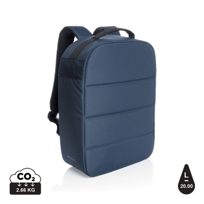 Picture of IMPACT AWARE™ RPET ANTI-THEFT 15,6 INCH LAPTOP BACKPACK RUCKSACK in Navy.