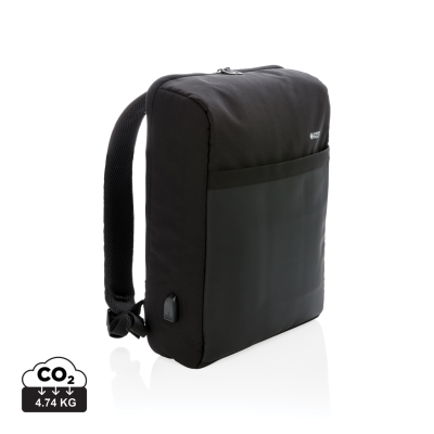 Picture of SWISS PEAK 15 INCH ANTI-THEFT RFID & USB BACKPACK RUCKSACK PVC FREE in Black.