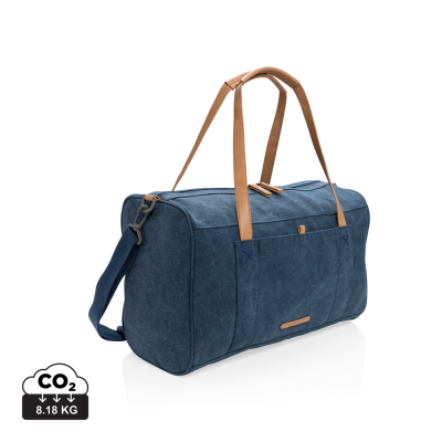 Picture of CANVAS TRAVEL & WEEKEND BAG PVC FREE in Blue.