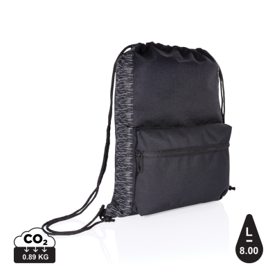 Picture of AWARE™ RPET REFLECTIVE DRAWSTRING BACKPACK RUCKSACK in Black.