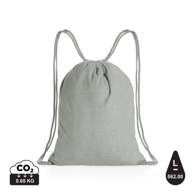 Picture of IMPACT AWARE™ RECYCLED COTTON DRAWSTRING BACKPACK RUCKSACK 145G in Grey