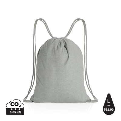 IMPACT AWARE™ RECYCLED COTTON DRAWSTRING BACKPACK RUCKSACK 145G in Grey.