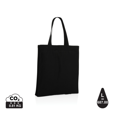 Picture of IMPACT AWARE™ RECYCLED COTTON TOTE With BOTTOM 145G in Black.