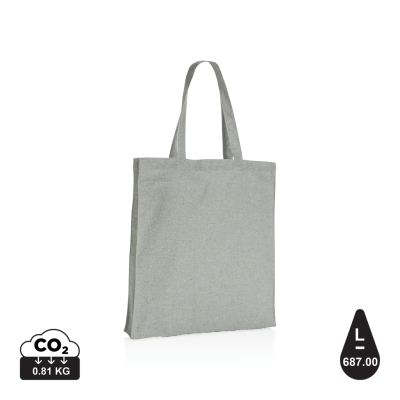 IMPACT AWARE™ RECYCLED COTTON TOTE With BOTTOM 145G in Grey.