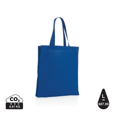 Picture of IMPACT AWARE™ RECYCLED COTTON TOTE With BOTTOM 145G in Blue