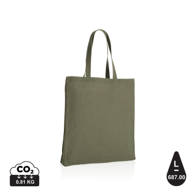 Picture of IMPACT AWARE™ RECYCLED COTTON TOTE With BOTTOM 145G in Green.