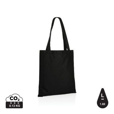 IMPACT AWARE™ RPET 190T TOTE BAG in Black.