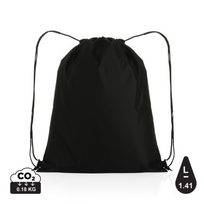 Picture of IMPACT AWARE™ RPET 190T DRAWSTRING BAG in Black.