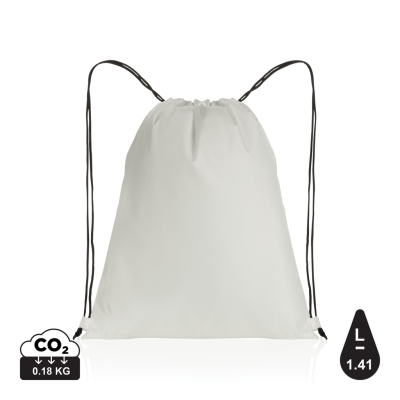 Picture of IMPACT AWARE™ RPET 190T DRAWSTRING BAG in White.