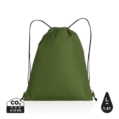 IMPACT AWARE™ RPET 190T DRAWSTRING BAG in Green.