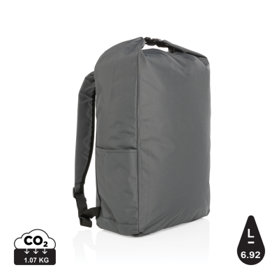 Picture of IMPACT AWARE™ RPET LIGHTWEIGHT ROLLTOP BACKPACK RUCKSACK in Anthracite.