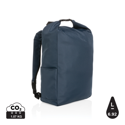 Picture of IMPACT AWARE™ RPET LIGHTWEIGHT ROLLTOP BACKPACK RUCKSACK in Navy.