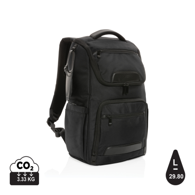 Picture of SWISS PEAK AWARE™ RPET VOYAGER 15,6 INCH LAPTOPB BACKPACK RUCKSACK in Black.