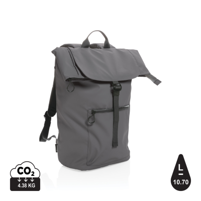 Picture of IMPACT AWARE™ RPET WATER RESISTANT 15,6 INCH LAPTOP BACKPACK RUCKSACK in Anthracite.