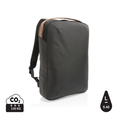 Picture of IMPACT AWARE™ 300D TWO TONE DELUXE 15,6 INCH LAPTOP BACKPACK RUCKSACK in Black.