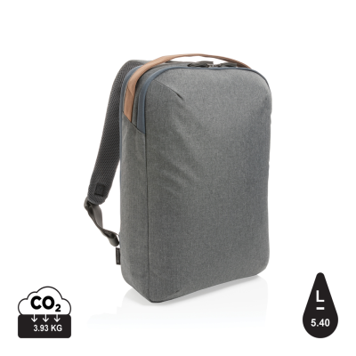 Picture of IMPACT AWARE™ 300D TWO TONE DELUXE 15,6 INCH LAPTOP BACKPACK RUCKSACK in Grey.