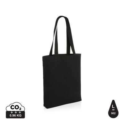 IMPACT AWARE™ 285GSM RCANVAS TOTE BAG UNDYED in Black.