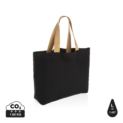 Picture of IMPACT AWARE™ 240 GSM RCANVAS LARGE TOTE UNDYED in Black.