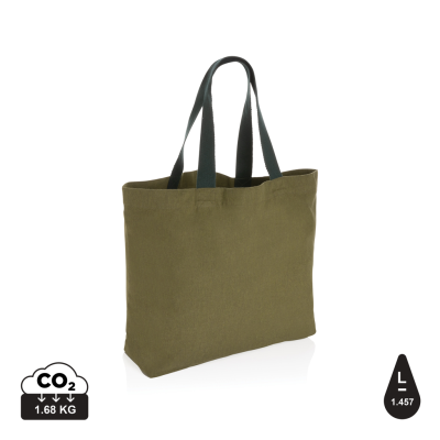 Picture of IMPACT AWARE™ 240 GSM RCANVAS LARGE TOTE UNDYED in Green.