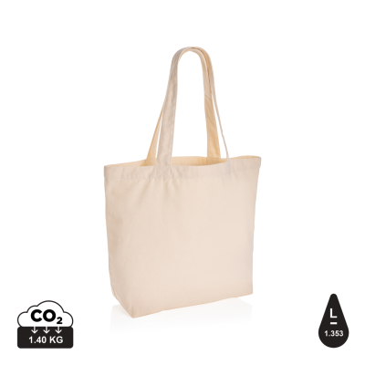 Picture of IMPACT AWARE™ 240 GSM RCANVAS SHOPPER W & POCKET UNDYED in Off White.