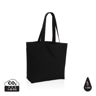Picture of IMPACT AWARE™ 240 GSM RCANVAS SHOPPER W & POCKET UNDYED in Black.