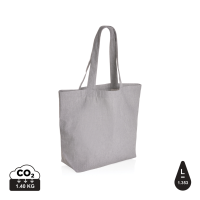 Picture of IMPACT AWARE™ 240 GSM RCANVAS SHOPPER W & POCKET UNDYED in Grey.