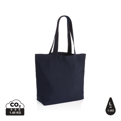 Picture of IMPACT AWARE™ 240 GSM RCANVAS SHOPPER W & POCKET UNDYED in Navy.