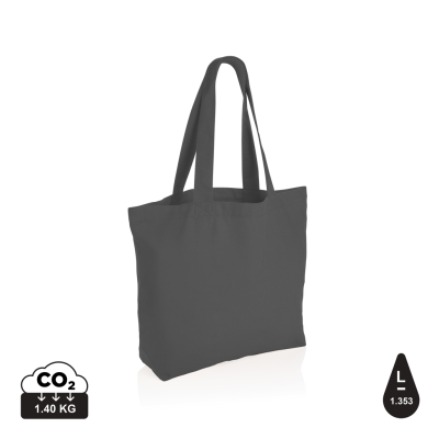 Picture of IMPACT AWARE™ 240 GSM RCANVAS SHOPPER W & POCKET UNDYED in Anthracite Grey.
