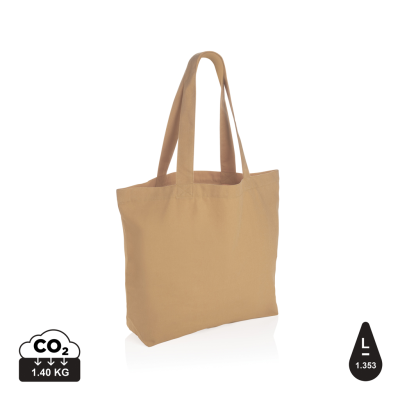 Picture of IMPACT AWARE™ 240 GSM RCANVAS SHOPPER W & POCKET UNDYED in Brown