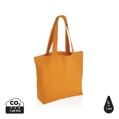 Picture of IMPACT AWARE™ 240 GSM RCANVAS SHOPPER W & POCKET in Sundial Orange.