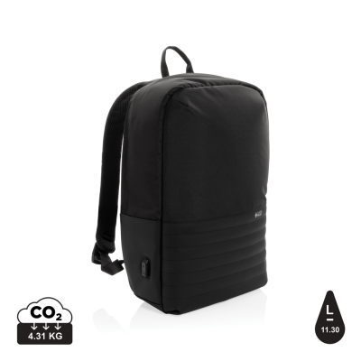 Picture of SWISS PEAK AWARE™ RFID ANTI-THEFT 15 LAPTOP BACKPACK RUCKSACK in Black.