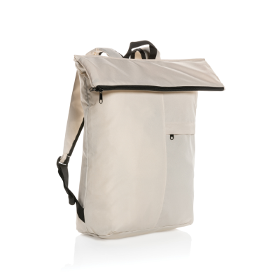 Picture of DILLON AWARE™ RPET LIGHTWEIGHT FOLDING BACKPACK RUCKSACK in Off White.