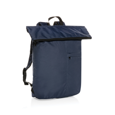 Picture of DILLON AWARE™ RPET LIGHTWEIGHT FOLDING BACKPACK RUCKSACK in Navy.