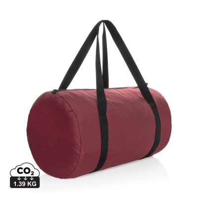 Picture of DILLON AWARE™ RPET FOLDING SPORTS BAG in Red.