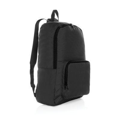 Picture of DILLON AWARE™ RPET FOLDING CLASSIC BACKPACK RUCKSACK in Black.
