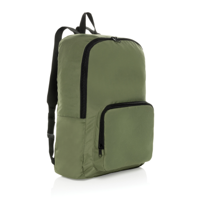 Picture of DILLON AWARE™ RPET FOLDING CLASSIC BACKPACK RUCKSACK in Green.