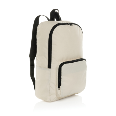 Picture of DILLON AWARE™ RPET FOLDING CLASSIC BACKPACK RUCKSACK in Off White.