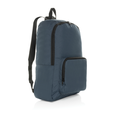 Picture of DILLON AWARE™ RPET FOLDING CLASSIC BACKPACK RUCKSACK in Navy.