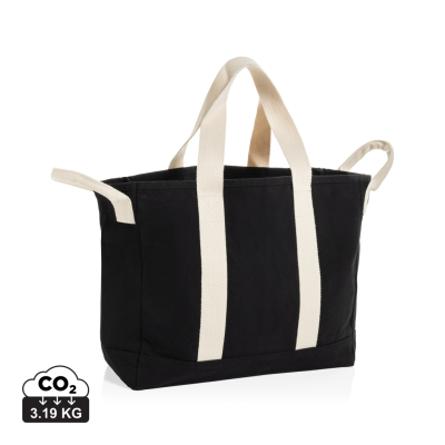 Picture of BEAU AWARE™ BEACH BAG 400GSM RECYCLED CANVAS, with Side Hand in Black
