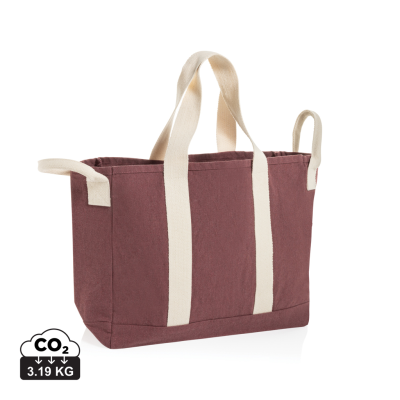 Picture of BEAU AWARE™ BEACH BAG 400GSM RECYCLED CANVAS, with Side Hand in Maroon