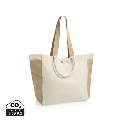 Picture of BEAU AWARE™ 400GSM RECYCLED CANVAS ALL-ROUND SHOPPER in Off White