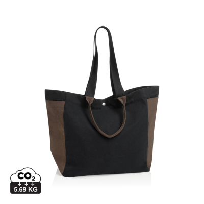 Picture of BEAU AWARE™ 400GSM RECYCLED CANVAS ALL-ROUND SHOPPER in Black