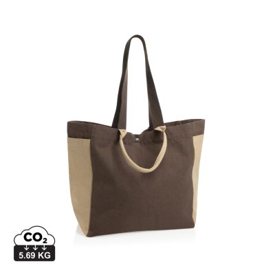 Picture of BEAU AWARE™ 400GSM RECYCLED CANVAS ALL-ROUND SHOPPER in Brown