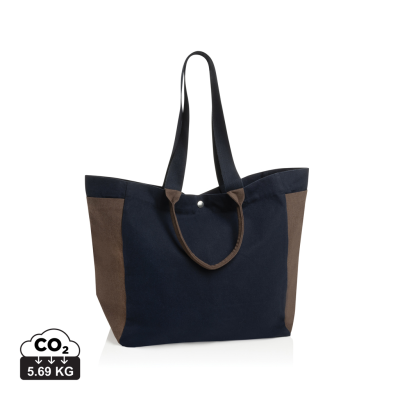 Picture of BEAU AWARE™ 400GSM RECYCLED CANVAS ALL-ROUND SHOPPER in Navy