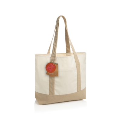 Picture of SHOP LOCAL AWARE™ RECYCLED COTTON 350GSM TOTE BAG in Off White