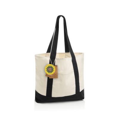 Picture of SHOP LOCAL AWARE™ RECYCLED COTTON 350GSM TOTE BAG in Black