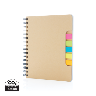 Picture of A5 KRAFT SPIRAL NOTE BOOK with Sticky Notes in Brown.
