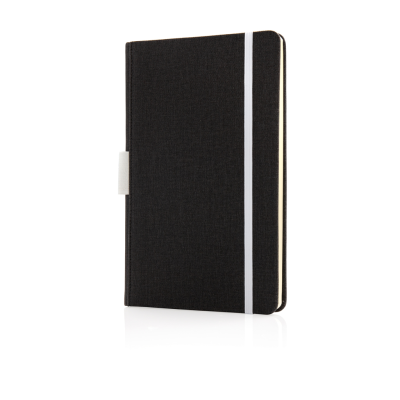 Picture of DELUXE A5 NOTE BOOK with Pen Holder in White
